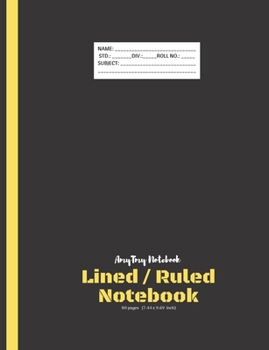 Paperback Lined / Ruled Notebook - AmyTmy Notebook - 80 pages - 7.44 x 9.69 inch - Matte Cover Book