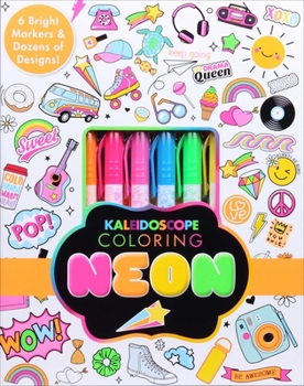 Paperback Kaleidoscope Coloring: Neon Book