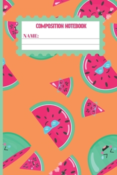 Paperback Composition Notebook: Watermelon gifts: cute & elegant Sea Buckthorn colored pattern college ruled lined paper to write in. Book