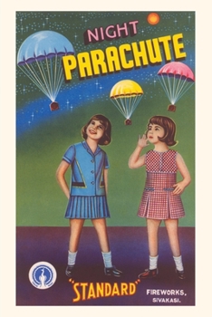 Paperback Vintage Journal Girls with Night Parachute Fireworks Book