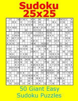 Paperback Sudoku 25x25 50 Giant Easy Sudoku Puzzles Book