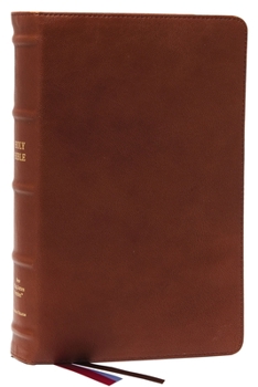 Leather Bound Nkjv, End-Of-Verse Reference Bible, Personal Size Large Print, Premium Goatskin Leather, Brown, Premier Collection, Red Letter, Comfort Print: Holy Bi Book