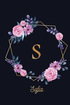 Sofia: Monogram Initial Personalized Notebook Journal Gift For Girls And Women - Pink Floral