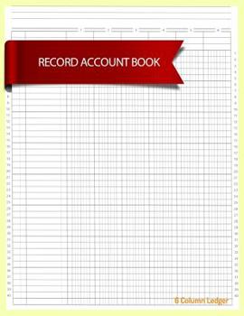 Paperback Record Account Book: 6 Column Ledger Book