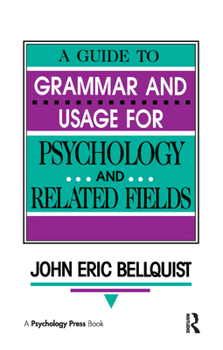 Paperback A Guide To Grammar and Usage for Psychology and Related Fields Book