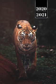 Tiger Week Planner Weekly Organizer Calendar 2020 / 2021 - White in Jungle: Cute Wildlife Animal Pet Bullet Journal Notebook Diary in 6” x 9” Inch Pocket Size