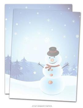 Stationary Paper : Snowman Stationery Letter Paper, Christmas Themed Design for Writing, Flyers, Copying, Crafting, Birthday Invitations, Party, Office, Events, and School Supplies, 8. 5 X 11 Inch