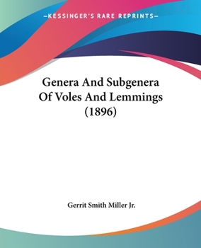 Paperback Genera And Subgenera Of Voles And Lemmings (1896) Book