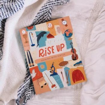 Paperback Blessed Is She Rise Up : Virtues Devotional for Kids, 365 day Kid-Friendly Devotions for Boys and Girls, Daily Devotional Books for K-8 children, 52 week devotional to a Courageous Faith Book