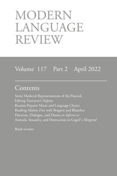 Paperback Modern Language Review (117: 2) April 2022 Book