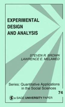 Paperback Experimental Design & Analysis Book