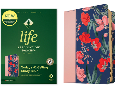 Imitation Leather NLT Life Application Study Bible, Third Edition (Leatherlike, Pink Evening Bloom, Indexed, Red Letter) Book