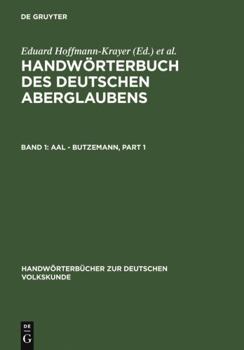 Hardcover Aal - Butzemann (Handwörterbücher zur deutschen Volkskunde) (German Edition) [German] Book