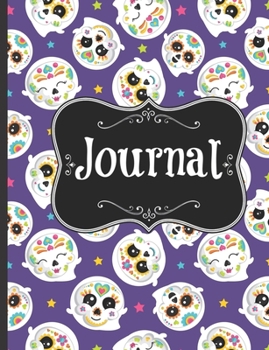 Paperback Journal: Notebook: Sugar Skull Goth Lined Journal for kids Book