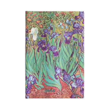 Calendar Paperblanks 2024 Weekly Planner Van Gogh Irises Van Gogh Irises 12-Month Mini Horizontal Elastic Band 160 Pg 100 GSM Book
