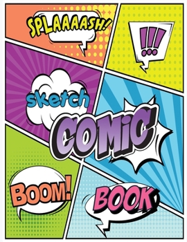 Paperback Comic Sketch Book: A Large Comic for Kids and Adults, Variety of Templates Blank Pages Book Drawing, 1-12 Layouts (V3) Book