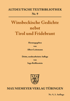 Paperback Winsbeckische Gedichte Nebst Tirol Und Fridebrant [German] Book
