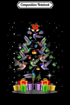 Paperback Composition Notebook: Hummingbirds Christmas Tree Gorgeous Xmas Journal/Notebook Blank Lined Ruled 6x9 100 Pages Book