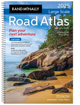 Spiral-bound Rand McNally 2025 Large Scale Road Atlas Book