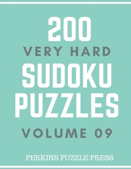 Paperback 200 Very Hard Sudoku Puzzles Volume 09 Book