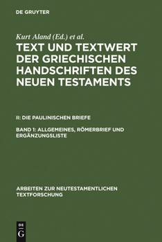 Hardcover Allgemeines, Römerbrief Und Ergänzungsliste [German] Book