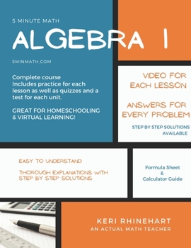 Paperback Algebra 1: 5 Minute Math Book