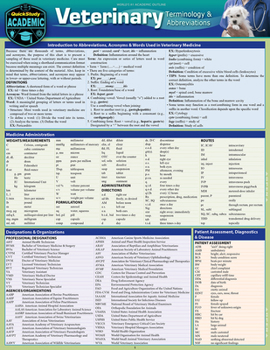 Veterinary Terminology & Abbreviations: A Quickstudy Laminated Reference Guide