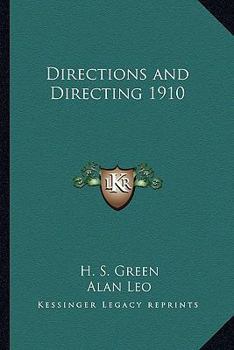 Paperback Directions and Directing 1910 Book