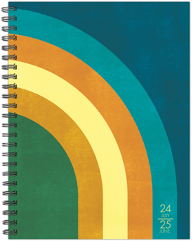 Spiral-bound Retro Rainbow Academic July 2024 - June 2026 6.5 X 8.5 Softcover Planner Book