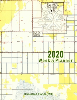 Paperback 2020 Weekly Planner: Homestead, Florida (1950): Vintage Topo Map Cover Book