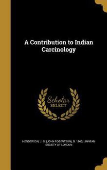 Hardcover A Contribution to Indian Carcinology Book