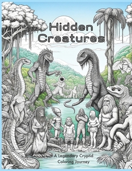 Paperback Hidden Creatures: A Legendary Cryptid Coloring Journey Book