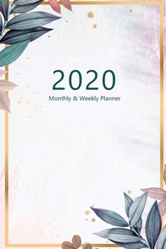 2020 Monthly & Weekly Planner: Hourly appointment planner. 7 full daily columns. Schedule, arrange, plan events. Monday start week. 9.0" x 6.0". ... square design, flowers. Soft matte cover).