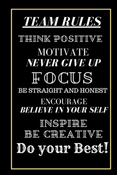 Paperback Team Rules For Employees - Team - work teammates: Lined Blank Notebook Journal Book