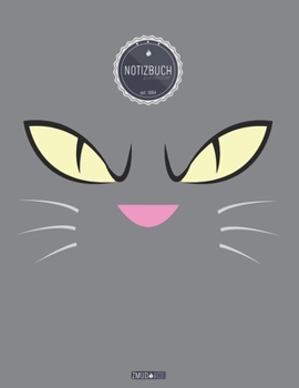 ZMUDACE Notizbuch Punktraster: in DIN A4 Softcover ZP018 B�se Katze 156 leere gepunktete Seiten mit pers�nlichem Register + Seitenzahlen Zeichenbuch, Skizzenbuch, Dot Grid Notebook, Malbuch, Notizheft