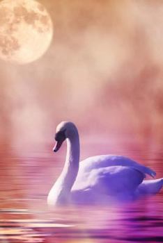 Paperback White Swan Swimming Aquatic Bird Journal: 150 Page Lined Notebook/Diary Book