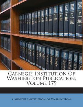 Paperback Carnegie Institution of Washington Publication, Volume 179 Book