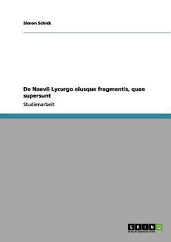 Paperback De Naevii Lycurgo eiusque fragmentis, quae supersunt [German] Book