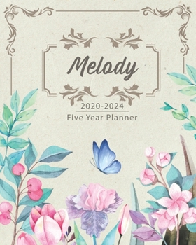 Paperback MELODY 2020-2024 Five Year Planner: Monthly Planner 5 Years January - December 2020-2024 - Monthly View - Calendar Views - Habit Tracker - Sunday Star Book