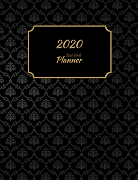 Dot Grid Planner: Black & Gold Cover Diary agenda half-done for you Dotted Grid Journal with Calendar