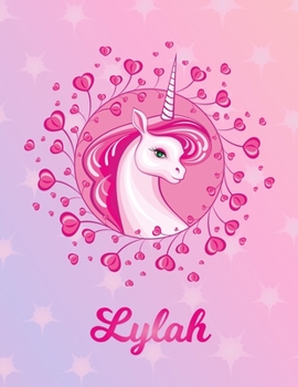 Lylah: Unicorn Large Blank Primary Sketchbook Paper | Pink Purple Magical Horse Personalized Letter L Initial Custom First Name Cover | Drawing Sketch ... | Art Sketch Book| Create & Learn to Draw