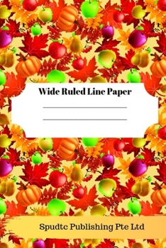 Paperback Fall and Thanksgiving Theme Wide Ruled Line Paper Book