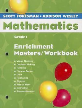 Paperback Scott Foresman Addison Wesley Math 2005 Enrichment Masters Workbook Grade 1 Book