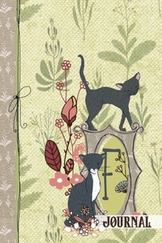 F Journal: Whimsical Lined Notebook for Cat Lover