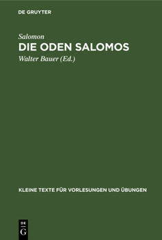 Hardcover Die Oden Salomos [German] Book