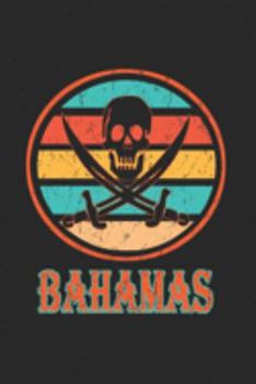 Bahamas: 6x9 Distressed Image Vintage Pirate Sunset Dot Grid Journal Notebook inches 110 pages dots spaced 5mm blank pages composition book (Dot Grid Notebook School Office Supplies)
