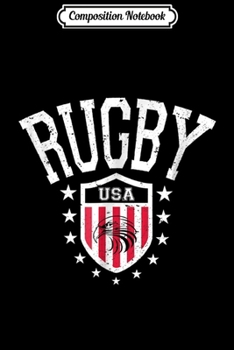Paperback Composition Notebook: Vintage Rugby USA Eagle Shield Journal/Notebook Blank Lined Ruled 6x9 100 Pages Book