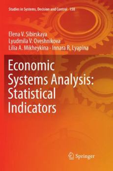 Paperback Economic Systems Analysis: Statistical Indicators Book
