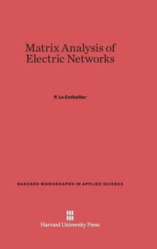 Hardcover Matrix Analysis of Electric Networks Book