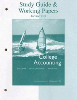 Paperback Study Guide & Working Papers for Use with College Accounting: Chapters 1-14 Book